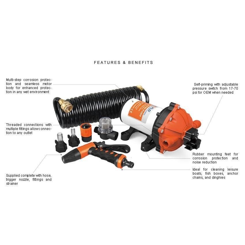 Seaflo vandens pompos komplektas 12v, 18.9lpm 2 Seaflo vandens pompos komplektas 12v, 18.9lpm 2