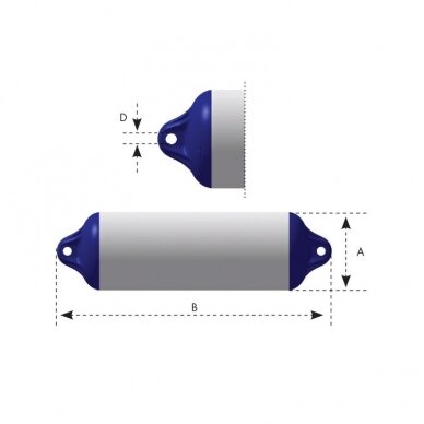 OCEAN Fender Heavy Duty (fender 16x56 cm, White/Blue 1 OCEAN Fender Heavy Duty (fender 16x56 cm, White/Blue 1