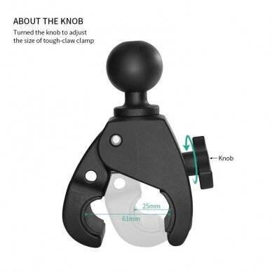 Tube holder 25-50mm with ball, C size 2 Tube holder 25-50mm with ball, C size 2