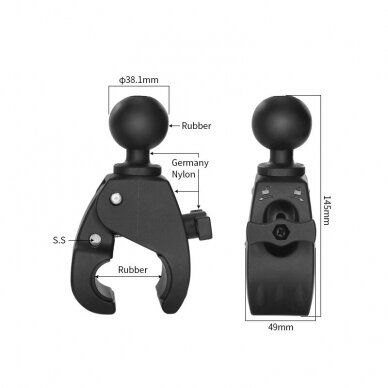 Tube holder 25-50mm with ball, C size 3 Tube holder 25-50mm with ball, C size 3