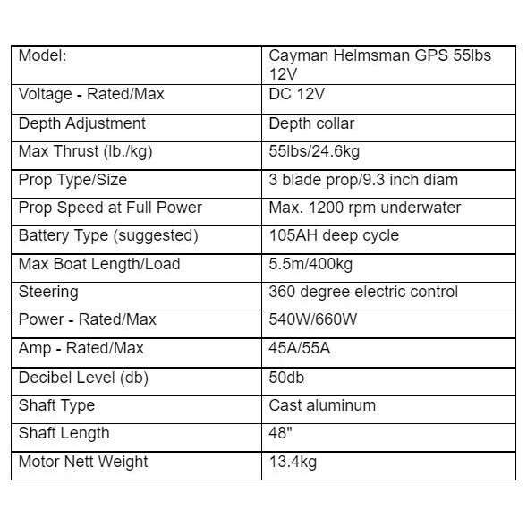 Electric troling motor HASWING Cayman B 55 GPS gen. 1.6 – 12V 18