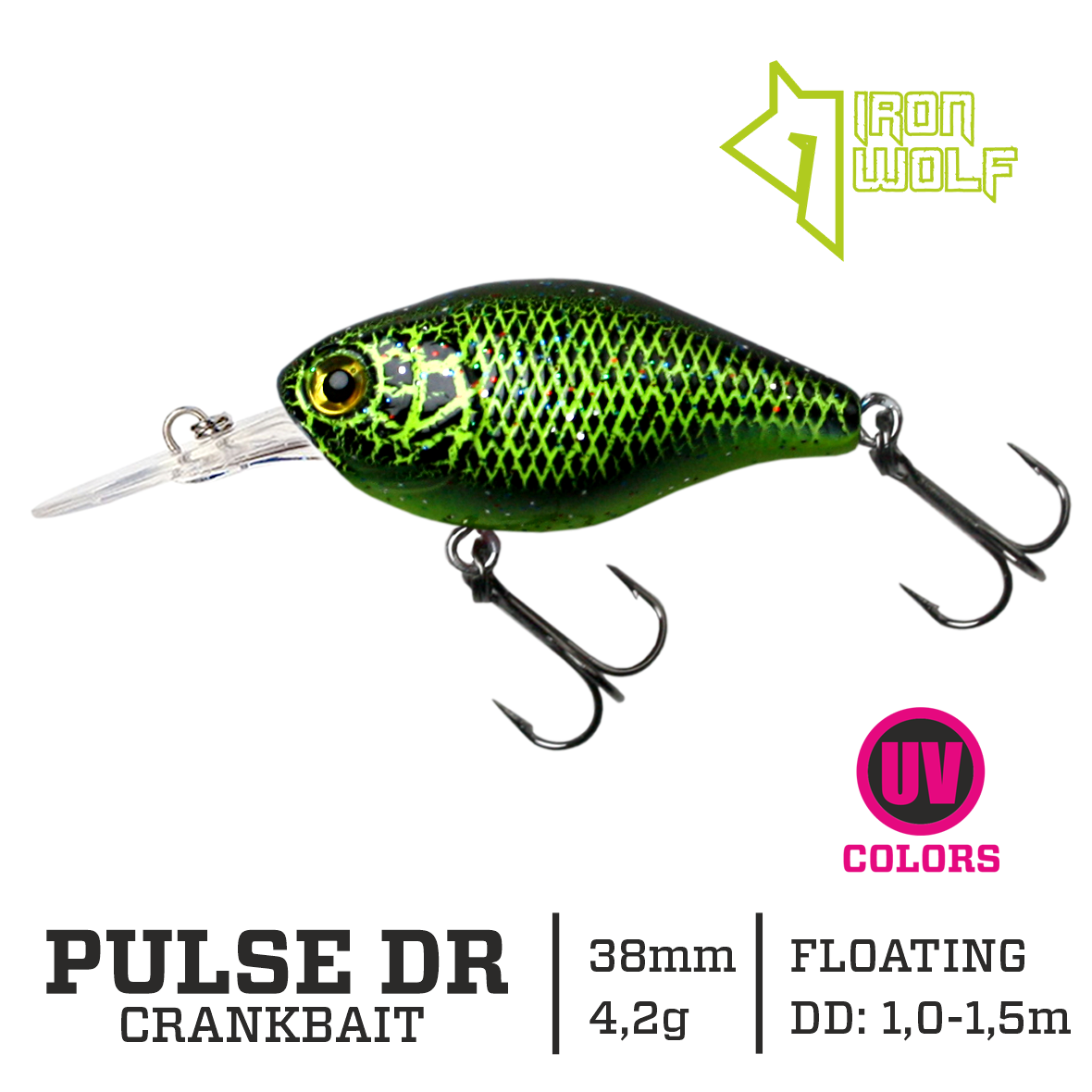 Vobleris Iron Wolf PULSE DR., 3,8 cm, 1,0-1,5 m, U97 Vobleris Iron Wolf PULSE DR., 3,8 cm, 1,0-1,5 m, U97