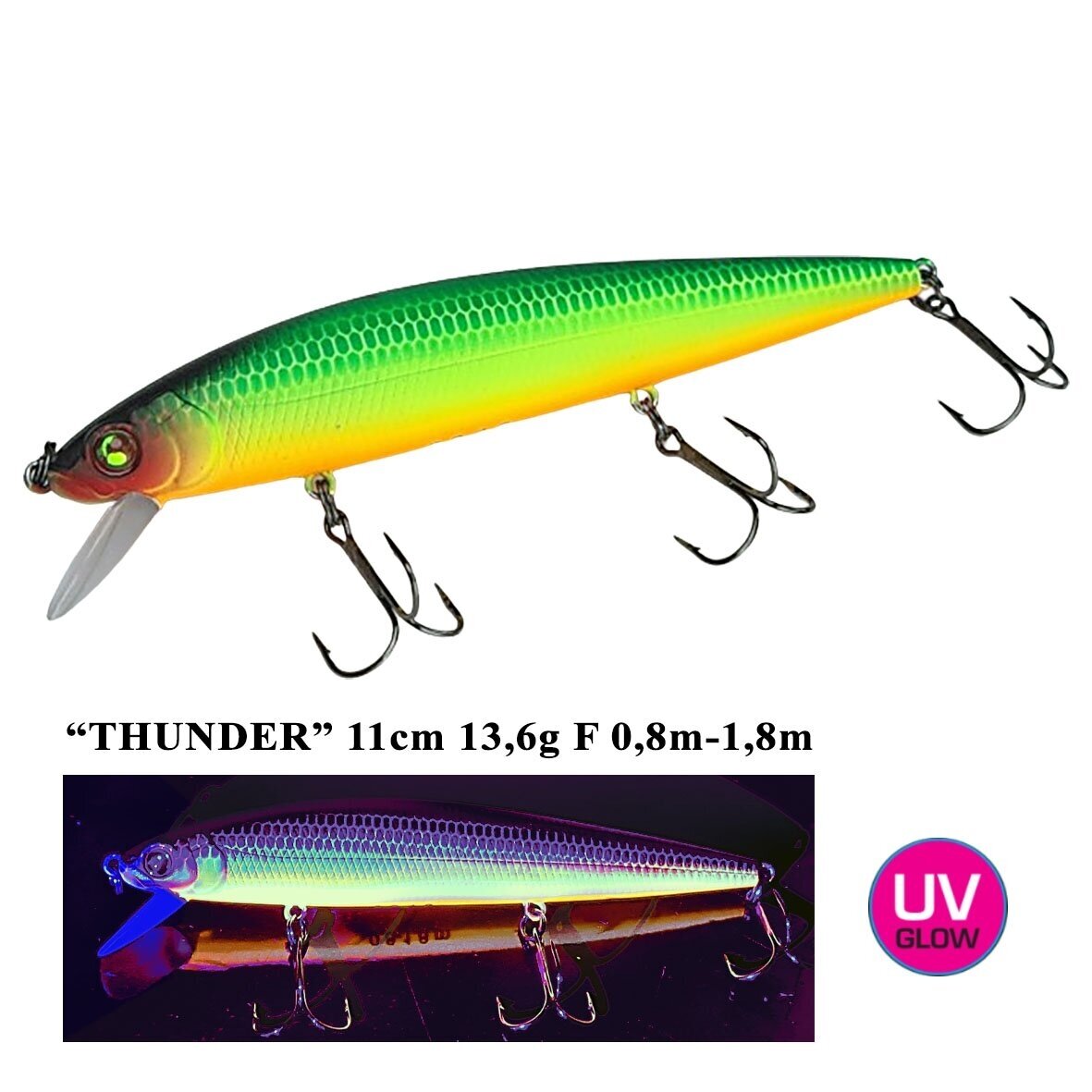 Wobbler Iron Wolf „THUNDER” F 11,0cm 0,8-1,8m (N) Wobbler Iron Wolf „THUNDER” F 11,0cm 0,8-1,8m (N)