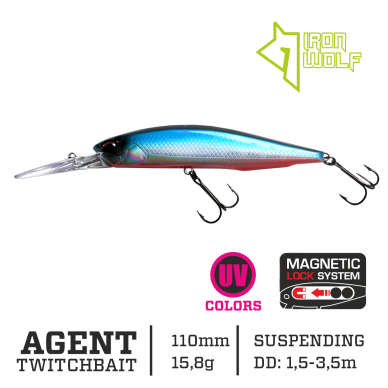 Wobbler Iron Wolf „AGENT” DRSP 110 mm, 1,5-3,5 m, K12 Wobbler Iron Wolf „AGENT” DRSP 110 mm, 1,5-3,5 m, K12