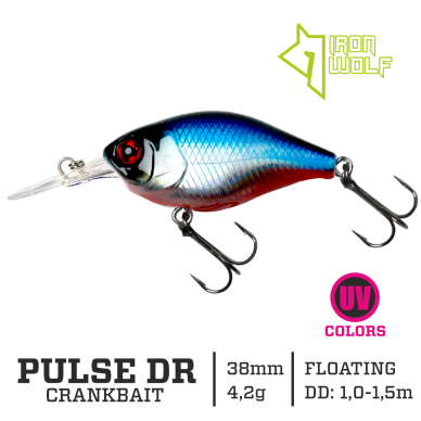 Wobbler Iron Wolf PULSE DR., 3,8 cm, 1,0-1,5 m, K12 Wobbler Iron Wolf PULSE DR., 3,8 cm, 1,0-1,5 m, K12